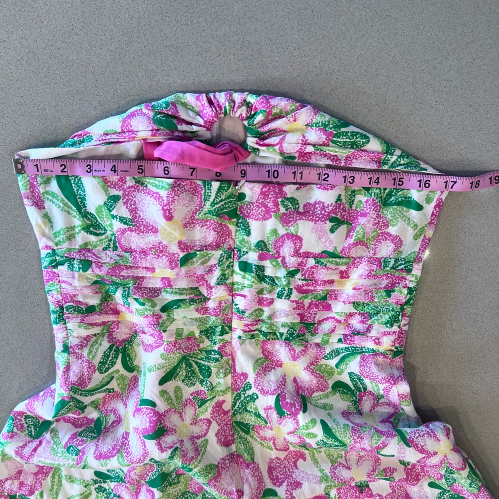 Vintage Label Lilly Pulitzer Floral Silk Cotton Blend Halter Tie Dress Sz 8 - Picture 7 of 14